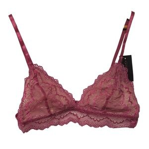 Fredericks of Hollywood Fuchsia Lace Bralette Coquette Fairy New Plus Size 1X